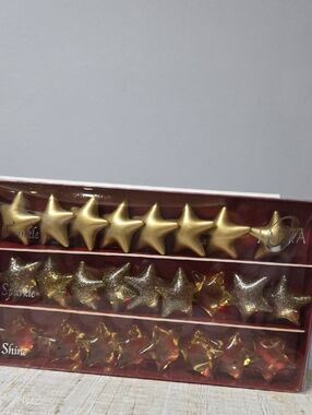 Gold Star Ornament Set - 3 Styles